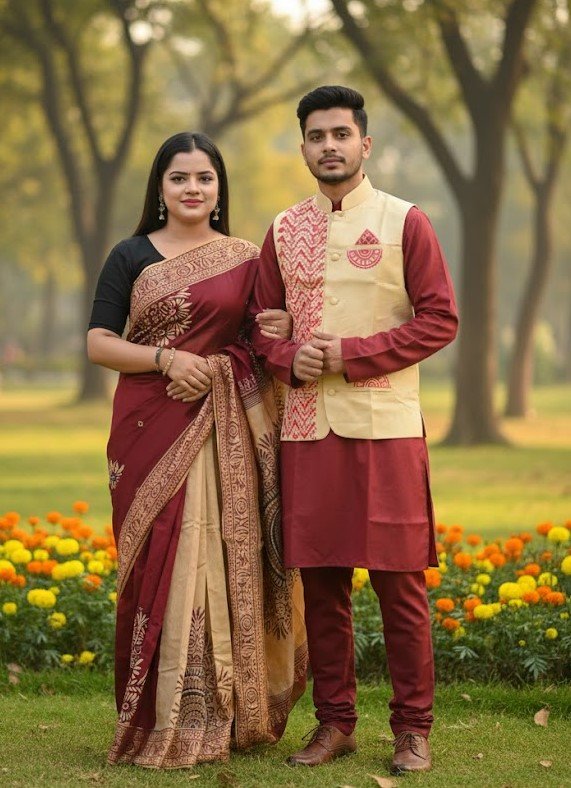 টাঙ্গাইল শাড়ি, কটি আর ধুপিয়ান সিল্ক পাঞ্জাবির